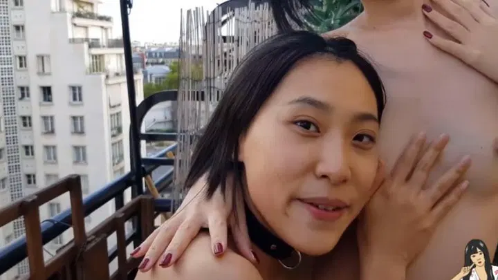【自拍偷拍】中国美女留学生巴黎阳台三人行